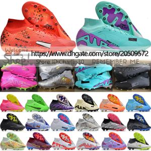Send With Bag Quality Football Boots Zoom Mercuriales Superfly 9 Elite AG ACC Socks Soccer Cleats Mens High Top CR7 Mbappe Soft Leather Trainers Football Shoes US 6.5-12