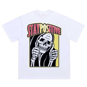 LawFoo New style-Chic Brand Men's Wear Small Neckline Rock Skull Print Short Sleeve Off Shoulder Loose T-shirt Men