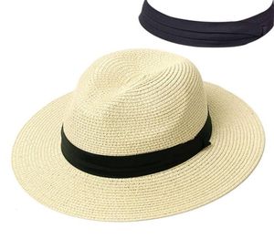 Summer Hat Women Panama Straw Hat Fedora Beach Vacation Wide Brim Visor Casual Summer Sun Hats for Women2325682