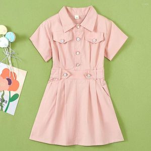 Girl Dresses Summer Kids Pink Princess For Girls Clothes Baby Party Outfits Teenagers Short Sleeve Children Costumes 4 6 8 9 10 Years