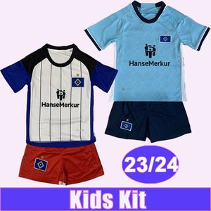 23 24 Hamburger SV Kids Kit Soccer Jerseys Vagnoman Bilbija Kittel Benes Glatzel Konigsdorffer Home Away Children's Clothing Football Shirt Kort ärm uniformer