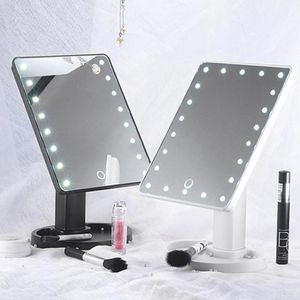 Specchio per trucco illuminato regolabile 1622 LED Touch Screen Lampada da tavolo con ingrandimento portatile Specchio cosmetico Strumento per il trucco1143433