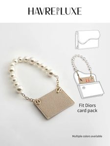 Korthållare av kvinnor Transformation Pearl Short Chain DIY Bag Wallet Liner Crossbody Shoulder Strap Enkelköpstillbehör 231228