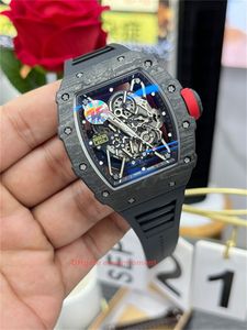 ZF Factory Super Edition Men's Watches RM35-02 Tourbillon Movement Carbon Fiber Bucket Shaped Watch Mechanical Watch 904l Deep Waterproof Armtwatches-30