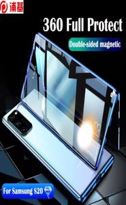  Samsung S20 S10 S9 S8 Note 10 9 8 A50 A70 artı çift taraflı temperli cam metal kapak1047341 için manyetik adsorpsiyon durumu