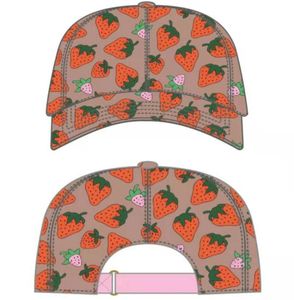 Classic Letter Strawberry print baseball cap Women Famous Cotton Adjustable Skull Sport Golf Ball caps Curved high quality cactus 7363303