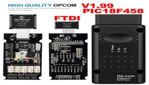 PIC18F458 FTDI OPCOM OBD2 Auto OBD診断スキャナーツールCANバスインターフェイスキットソフトウェアUSB USB UPSED1648512を含むOpel Opcom V199