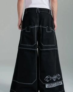 JNCO Jeans Streetwear Hip Hop Big Pocket Overized Pants Grafiska tryck Löst män Kvinnor Harajuku Hög midja bred 2312129