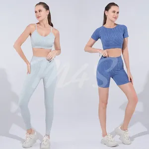 Active Sets 1/2/3/4 Pieces Matching Sport Suit Women Yoga Set Sand Wash Seamless Gym Workout Fitness Clothing Ensemble Female Wear