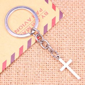 Keychains 20st Fashion NeyChain 13x17mm dubbelsidiga tvärhängen Diy Men smycken bil nyckelkedja ringhållare souvenir för gåva