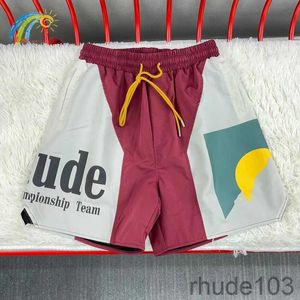 Pink Yellow White Rhude Shorts Boxer Black Blue Beige Summer Fashion Beach Pants Size s m l xl Men High Quality Street Wear Designer Lpm O28O JDBO