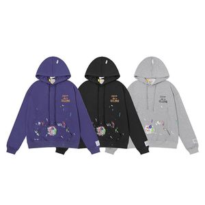 Erkek Hoodie Tasarımcısı Hoodie Sonbahar ve Kış Yeni Moda Niş Güzellik Net Kırmızı Elle boyanmış Tasarım Graffiti Hoodie Casual Sportswear