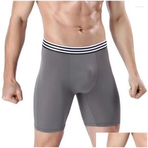 Vestuário de motocicleta Ice Silk Underwear Suave Moda Alongar Boxe Esportes Mens Shorts Anti-Wear Pernas Major Men Drop Delivery Automobil DHSV2