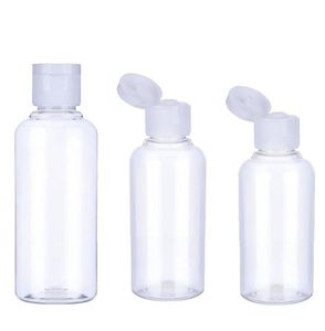 50pcs 10 30 50 60 100 ml Pusta przezroczysta plastikowa opakowanie plastikowa butelka z wodą Kryształ przezroczystą klapkę górną czapkę pojemniki na opakowanie T206704684