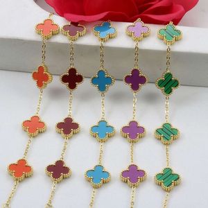 Charm Bracelets designer bracelets van clover bracelet Designers Design Double Side 4Clover Charm Bracelets 18K Gold Stainless Steel Luxury Bracelet Jewelry