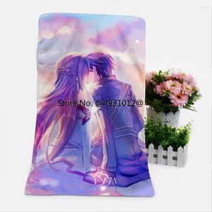 Cobertores 2023 Anime Espada Arte Online Toalhas de Banho Imprimir Grande Verão Capa de Praia Soft Plush Adolescente Moda Cartoon Banheira Personalizado