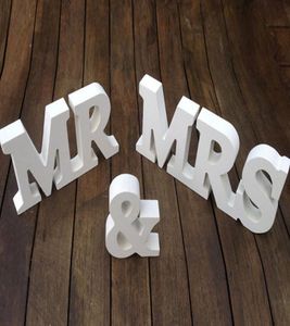 Mr mrs carta decoração cor branca letras casamento e adorno do quarto mr mrs venda em estoque3876205