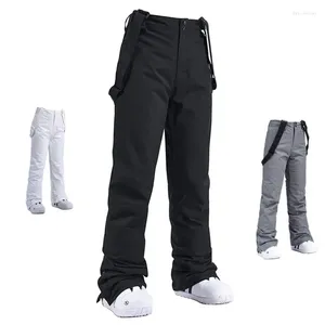 Skiing Pants High Quality Men Women Winter Thick Warm Windproof Waterproof Suspender Trousers Snow Snowboard Plus Size