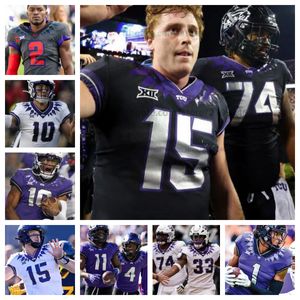 TCU HORNED FROGS 7 JP Richardson Football Jerseys NCAA College 13 Luke Pardee 29 Jacob Porter 15 Grant Tisdale 24 Jimmy Weirick Mens Women Youth All Stitched