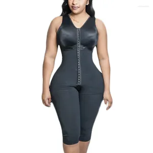 Women's Shapers Open Bust Tummy Control Fajas Adjustable Hook And Eye Front Closure High Compression Garments Chest Binder