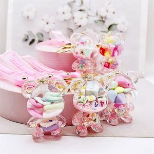 Cute Cartoon Crystal Bear Car Decoration Rhinestones Keychain Crystal Teddy bear luxury Pink Key Chains