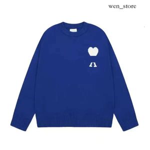 Ami Designer Sweater Женский зимний пуловер Свитер с вышивкой в виде сердца Жаккардовый Парижский модный свободный мужской повседневный трикотаж Amis Paris 977