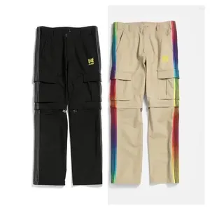 Pantaloni da uomo Tide Needles Farfalla AWDE Nero Lavoro di alta qualità 1:1 Allentato Casual Uomo Donna Jogging Tasca Pantaloni con cerniera