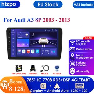 4G-LTE Carplay Autoradio Android 12 Navigation GPS für Audi A3 2003 - 2011 RS3 Sportback Auto Multimedia-Player Radio Stereo WIFI