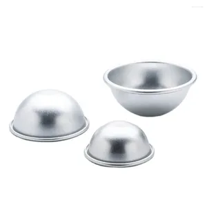 Bakformar 2 st runda aluminiumlegering bad bombformar diy verktyg salt boll hemlagad hantverk gåvor halvcirkel sfär metall mögel mögel