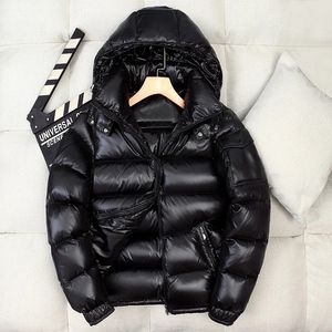 Men Shiny Duck Down Coats Winter Hooded Casual Down Jackets White Duck Down High Quality Male Outdoor Windproof Warm Jackets 3XL 231228