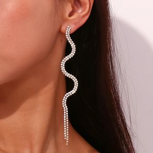 S-shaped Curve Zircon Earrings Water Resistant 18K Gold Plated Women's Earrings 316L Stainless Steel Accessories