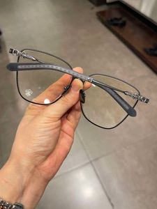 Дизайнерская оправа для очков Ch Cross, хромированные брендовые солнцезащитные очки для глаз в стиле ретро, большое лицо, мужской и женский, маленькая близорукость, плоское зеркало в форме сердца, роскошные высококачественные оправы для очков Eqlz