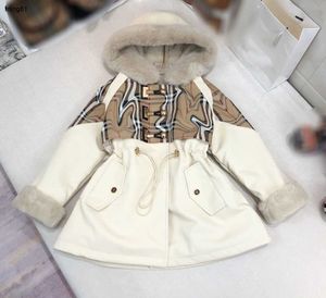 Brand Winter baby Tench coats Splicing child jacket Size 90-150 kids designer clothing Warm plush lining girl boy windbreaker Dec20