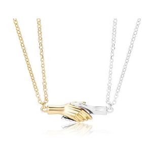 Pendant Necklaces 2PCS Simplicity Neclace Hand Necklace Gold Lover Couple Lady Girl Party Gift203Y