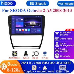 10,1 cala 4G Wi-Fi 2Din Android 12 Radio Multimedia Multimedia Odtwarzacz wideo Nawigacja GPS dla Skody Octavia 2 A5 2008-2013 Jednostka główna BT