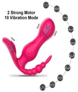 Vibrador sem fio 3 em 1 g com controle remoto, estimulador de clitóris, calcinha vestível, vibrador erótico para adultos q06027428414