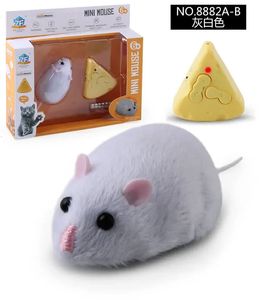 Simulation Infrarot Elektrische Streich Witze Fernbedienung Maus Modell Rc Tiere Maus auf Funksteuerung für Katze Spielzeug für Kinder 231229