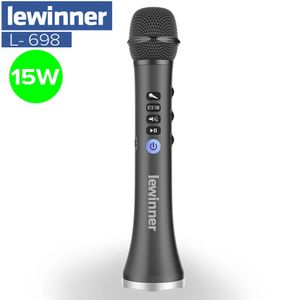 Lewinner L698 Microfono Karaoke wireless Altoparlante Bluetooth 2in1 Palmare Registrazione di canti Lettore KTV portatile per iOSAndroid 231228