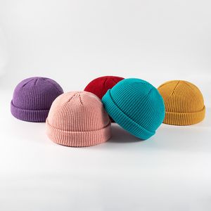 Cappello caldo Moda invernale da donna Cappello di lana hip-hop europeo e americano Cappello di pelle di melone Cappello lavorato a maglia tinta unita Cappello freddo