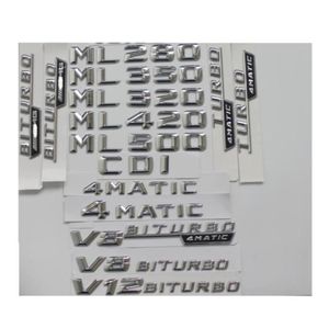 Chrome Trunk Letters Badge Emblematy ML55 ML63 AMG ML300 ML320 ML350 ML400 ML500 4MATIC CDI W166 W16424974747740882