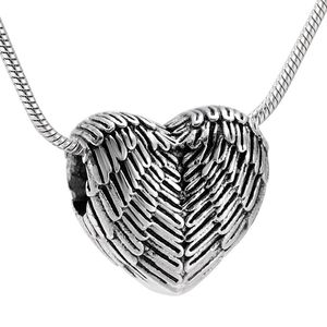 IJD9990 Angel Wings Heart Shape Ashes Holder Keepsake Memorial Cremation Urn Halsband Personlig Pendant Ashes Keepsake Jewelry332V