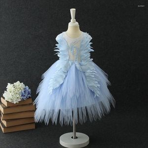 Mädchenkleider Rosa/Blau Asymmetrisches Kleid für Prinzessin Kinder Layered Vestidos Disfraces Infantiles 3-16 Jahre alte Kleidung 194003