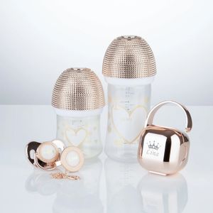 Miyocar Rose Gold Luksusowe niestandardowe smoczki dla niemowląt i zestaw butelek dla dzieci z imieniem dla chłopca i dziewczynki 0-6 miesięcy baby shower 231229
