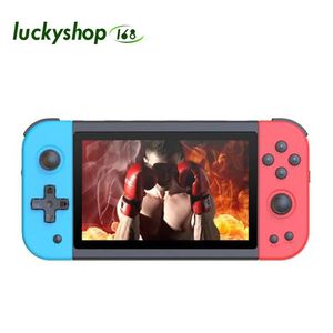 Spelare Portable Powkiddy X51 5 Inch 64G Handheld Game Console för PS1 FC MD Retro Videospel MP4 Ebook -spelare Dual Joystick Support HD T