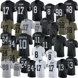 Davante Adams Football Jersey Maxx Crosby Jackson Johnathan Abram Ruggs III Hunter Renfrow Jerseys