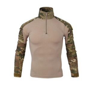 Camicia da combattimento tattica da uomo mimetica manica lunga con cerniera casual caccia pesca ciclismo magliette capispalla sport paintball Airso7674713