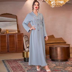 Ethnic Clothing Diamonds for Abayas kobiety muzułmańskie z kapturem Eid Long Maxi Dress Dubai Kaftan Turkey Arab Srabe Party Ramadan Jalabiya Maroko