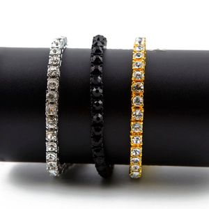 7 8 9inches Men Iced Out 1 Row Rhinestones Bracelet Men Hip Hop Style Clear Simulated Diamond Bangles HQ2343