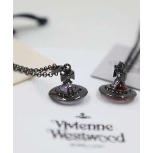 Viviennely Westwoodly Limited High Saturn Gun Black Necklace Jewelry女性の甘いクールなセーターチェーン