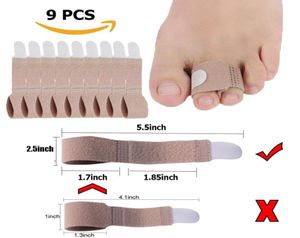 Broken Toe Wraps Toe SPLINT Rättare Wrap Antislip Brace Corrector för Crooked Hammertoe Wraps Cyned Bandage Hammer Toe4285437